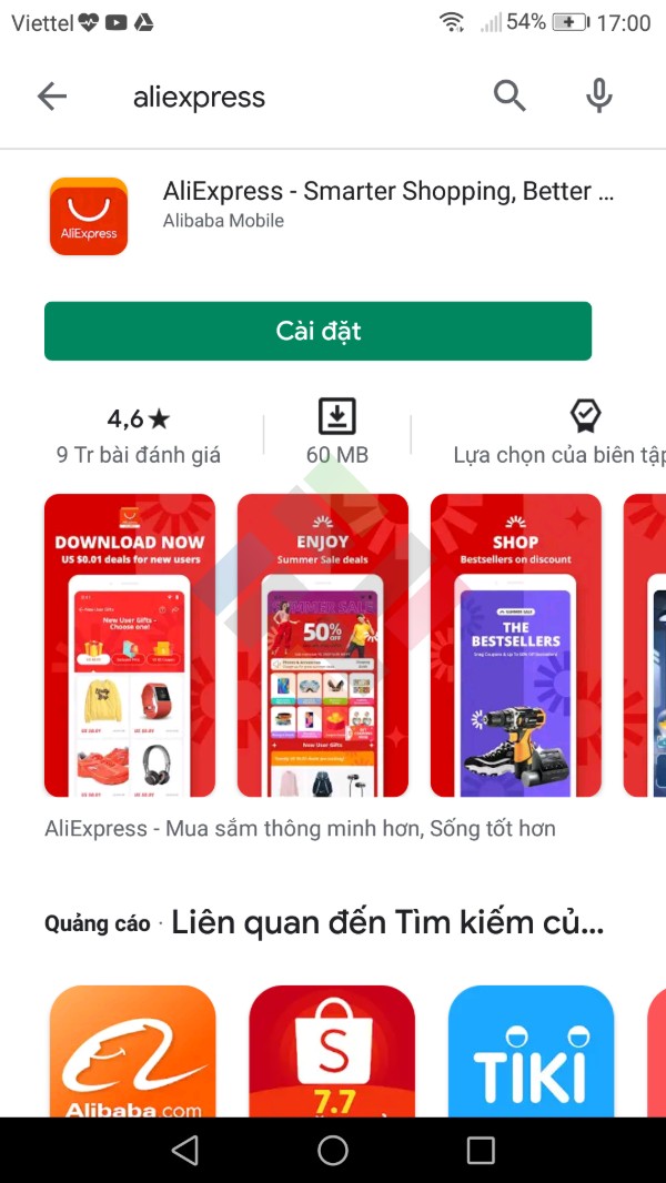 App mua hàng Trung Quốc Aliexpress