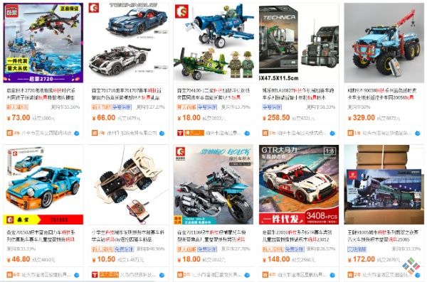 Các trang thương mại điện tử bày bán mặt hàng đồ chơi rất đa dạng
